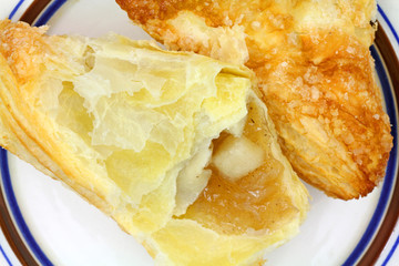 Apple turnover portion on plate