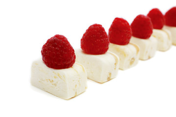 dessert with raspberry