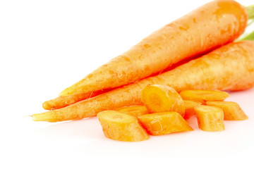 sliced ​​carrots isolated on a white background