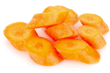 sliced ​​carrots isolated on a white background