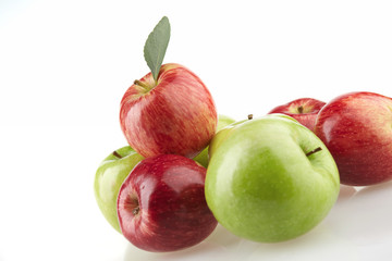 Group of different apples.Isolated on a white background