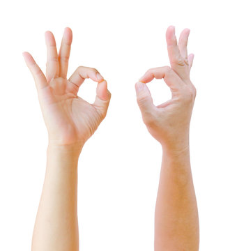 hand showing OK sign isolated