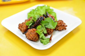 Spicy fried pork ball