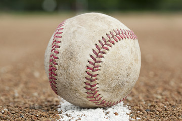 An old worn baseball