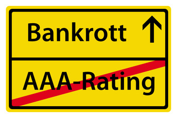 Obraz premium Bankrott, Firmenpleite, Staatspleite