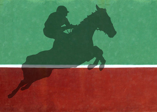 Not Quite Tennis - Show jumper Silhouette Against Practice Wall