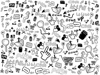 seamless doodle web pattern