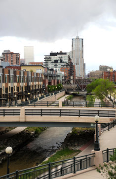 Denver Downtown With Platte River