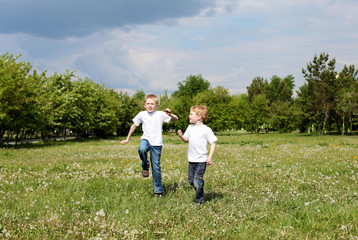 two brothers outdoors