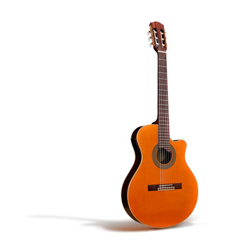 Cutaway Classical Acoustic Guitar//whole body/Isolated
