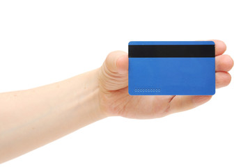 empty credit card female hand holding