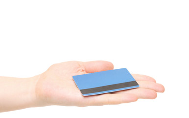 empty credit card female hand holding