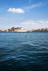 Fototapeta na wymiar Birgu Bastions and barge