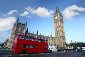Dekokissen Big Ben mit Doppeldecker, London, Großbritannien © Tomas Marek