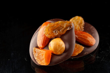 chocolate sweets with nuts