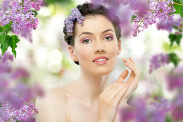 girl with lilac