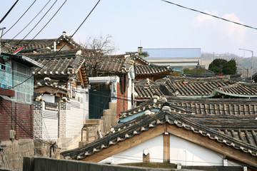 Naklejka premium Korea Bukchon Hanok Village