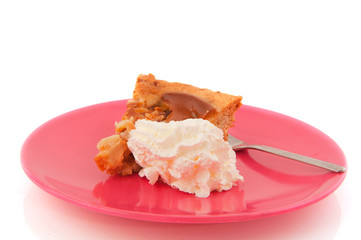 Apple pie with whipped cream