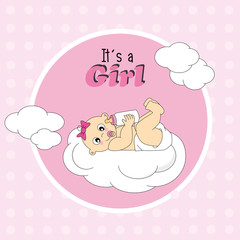 Bebé sobre una nube