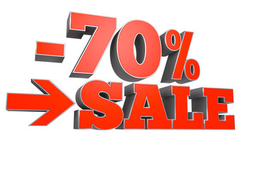 70% SALE discount text