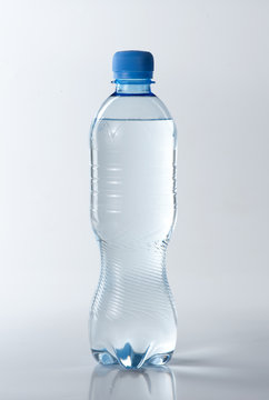 resh clear water in plastic bottle