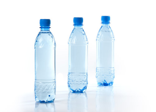 Purify drinking water in a clear bottle