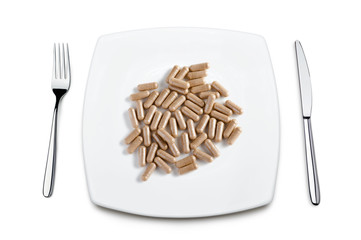 pills on plate