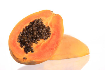 Fresh papaw isolated on white