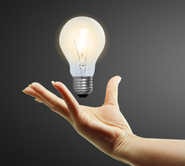 Light bulb in hand