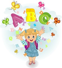 Bimba con lettere e numeri