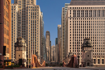 Street of Chicago. - obrazy, fototapety, plakaty
