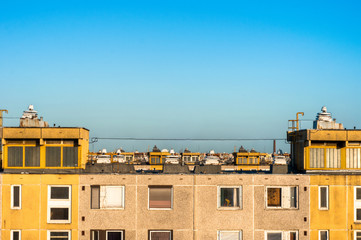 Fototapeta na wymiar Apartment against blue sky