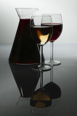red and white wine