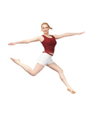 jumping sporty girl