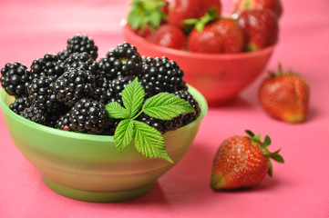 Blackberries and strawberries