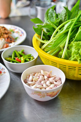 Variety of vegetables for Vietnamese food