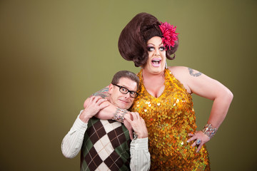 Large Woman Holding Nerd