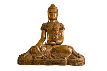 Buddha on white background with clipping path
