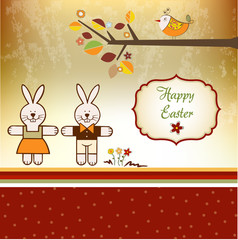 Easter Background with rabbits