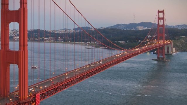San Francisco Golden Gate Bridge sunset timelapse