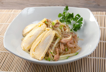 Chinese salad with spicy meat and vegetable