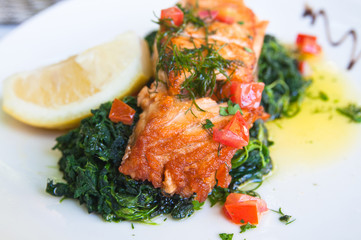 grilled salmon and lemon