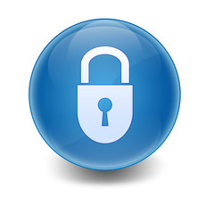 Esfera brillante simbolo candado cerrado