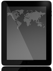 Tablet PC Computer woth world map