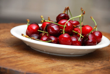 Appetizing fresh cherries