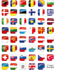 Europa Flaggen Fahnen Set Buttons Sticker Sprachen 3