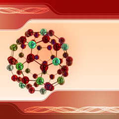 Digital illustration of molecules in abstract back