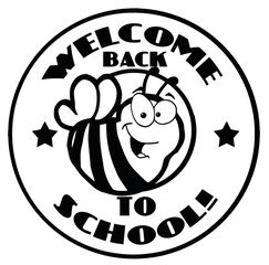 Black And White Welcome Back To School Bee Circle