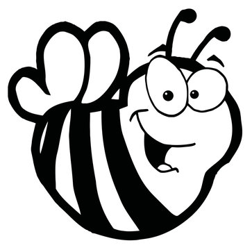 Black And White Smiling Bee