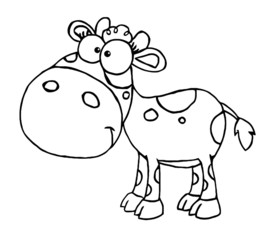 Outlined Baby Cow